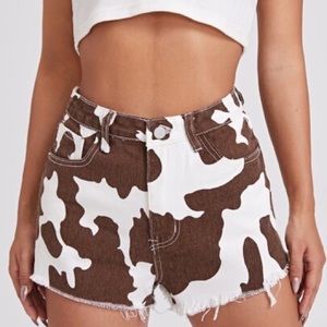 cow print shorts | shein